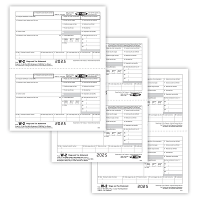 Complyright W-2 Tax Form Set, 5-Part, Recipient Copy Only, 2-Up, Pack Of 50