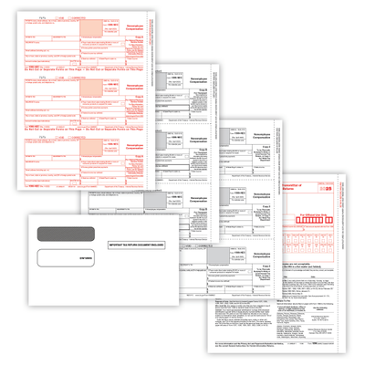 Complyright 1099-Nec Tax Forms Set, 4-Part, 3-Up, Copies A/b/c, 8-1/2