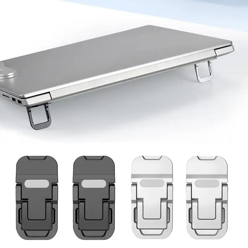 2 stücke Laptop Stand Unsichtbare Klebstoff Falten Lagerung Tastatur Fuß Pad Unterstützung Regal für Home Office Desktop-Ständer Kühler Basis Image