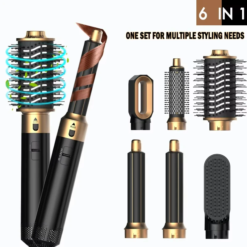 6 in 1 asciugacapelli spazzola pettine caldo set ferro arricciacapelli professionale piastra per capelli strumento per lo stylin