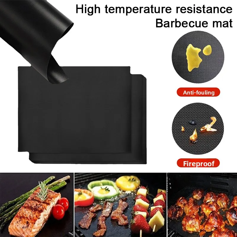 5 Stück hochwertige, hochtemperaturbeständige Grillmatte, antihaftbeschichtete Grillmatte, PTFE-Grillmatte, Grillmatte aus Papierkupfer Image