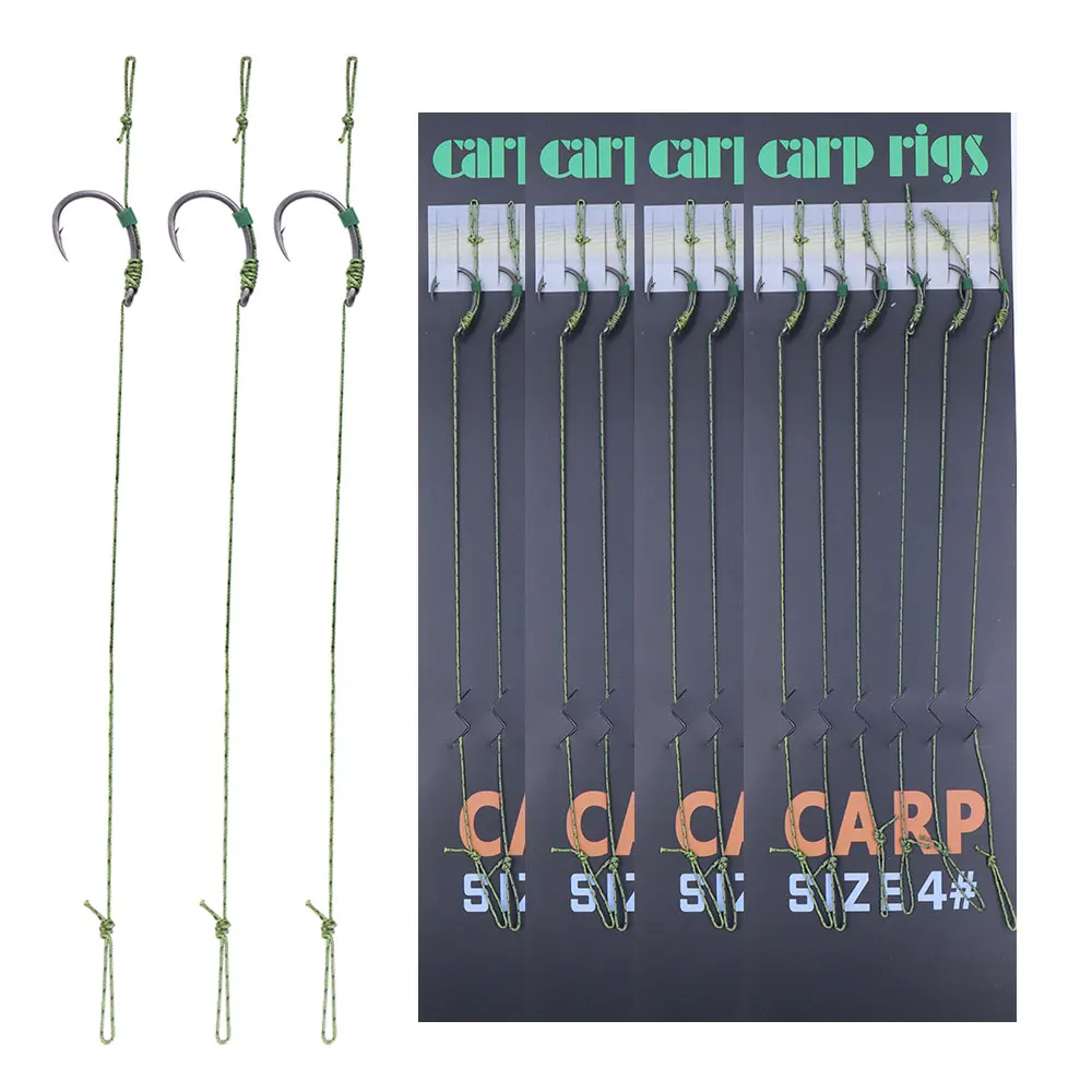 Gancio da pesca alla carpa in acciaio legato Pronto legato per capelli Carpa Rig Pop Up Boilie Metodo di pesca Alimentatore Accessori per carpa Attrezzatura per pesce 6 pezzi