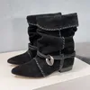 Hohe Qualität Neue Wildleder Leder Platz Flache Heels Frauen Kurze Stiefel Spitz Sexy Chelsea stiefel Frauen Winter Schuhe