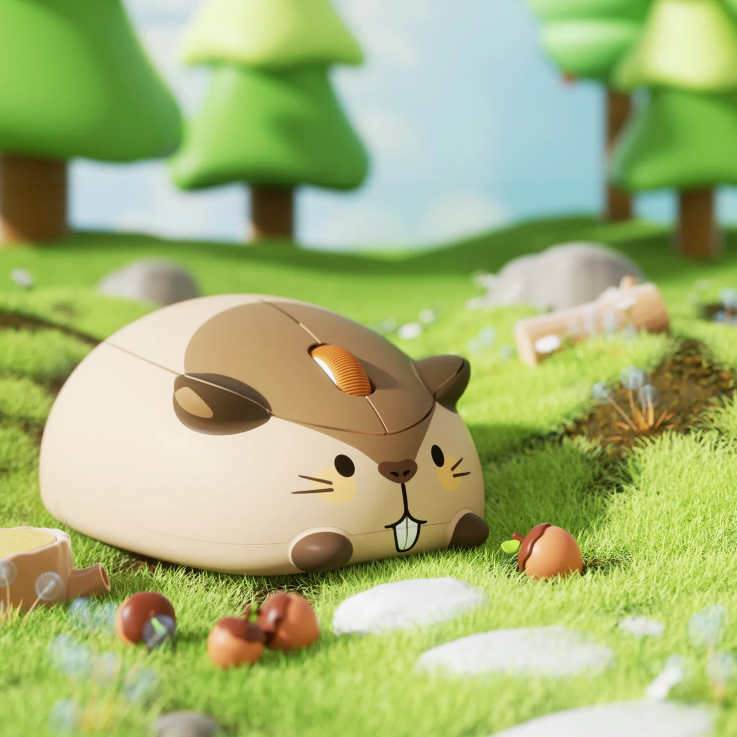 Akko Katzen-Thema-Maus, 2,4 g/Bluetooth, kabellos, ergonomisch, 3200 DPI, Kawaii-Mäuse, niedliche Geschenke für Kinder, für Gaming, Büro, PC, Laptop Image