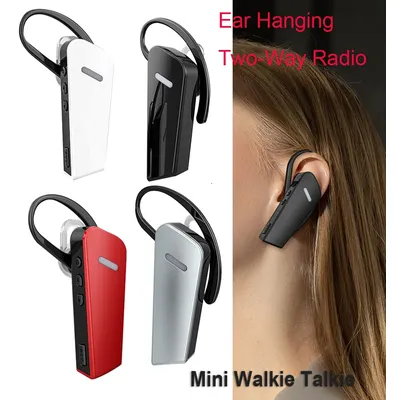 2PCS Mini Walkie Talkie Wireless Ear-Hanging Talker Earphone For Beauty Hair Salon Restaurant Ear Hook Small Two-way Radios
