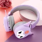 MINISO HelloKitty My Melody Stereo montato sulla testa in silicone Telefono cellulare Computer Musica Auricolare Bluetooth wireless Riduzione del rumore