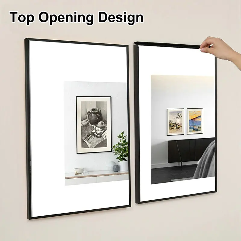 MoeTron B2 Posterrahmen 50×70cm Schwarz Kpop Fotokartenhalter Wand Goldrahmen 50x70cm Bilderrahmen Aluminium Metall Fotorahmen