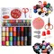 Kit de couture de fil de bobines 64 couleurs, bricolage domestique, ensemble de fils à coudre à la main, accessoire de Machine à coudre, fils de bobine réutilisables JXB