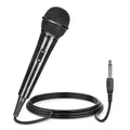 Microfono wireless portatile Microfono vocale dinamico con jack da 6,35 piedi Cavo da 6,56 piedi e interruttore ON/OFF Ideale per altoparlanti Mixer amplificatore karaoke