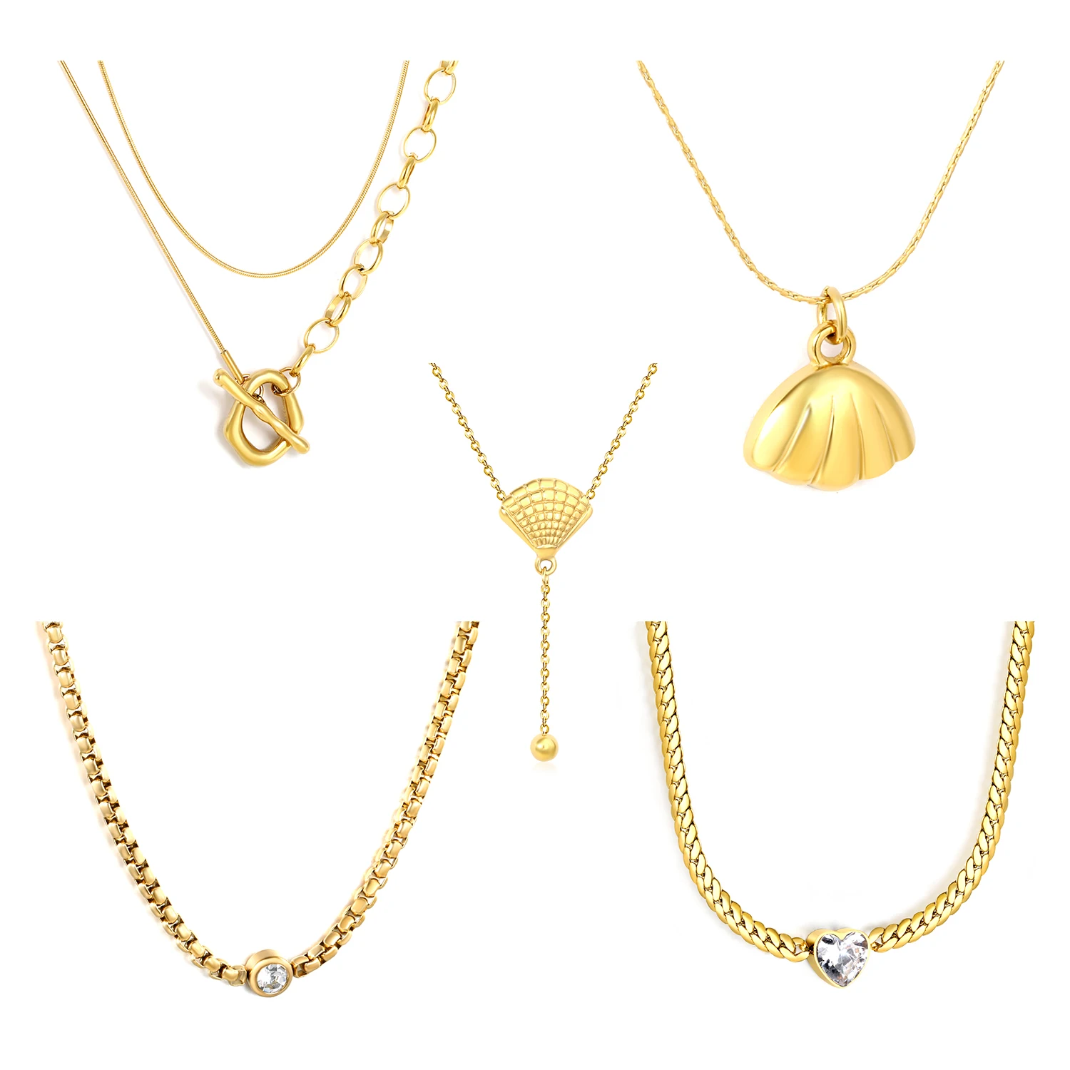 Mode Hip Hop Pullover Kette Runde Schnalle Shell Anhänger Halskette Mädchen Temperament High-end-Vielseitig Schmuck Mädchen Geschenk Image