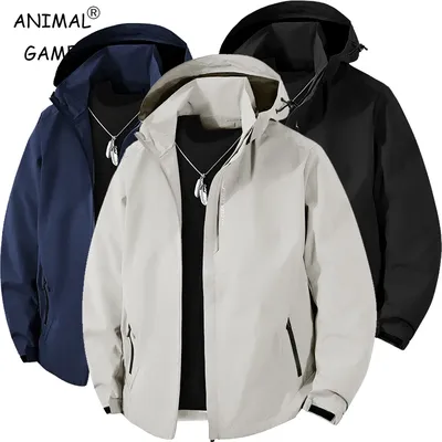 Outdoor Men's Waterproof Raincoat Lightweight Coats Raincoat Hood Hiking Streetwear Windproof Jacket Climbing Sportwear