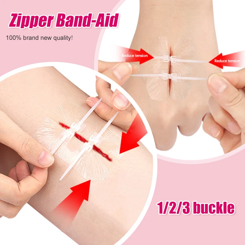 Reißverschluss-Pflaster, schmerzloses Gerät zur Wundverschluss, nahtfreie Wundverband-Pflaster, Reißverschluss-Nahtreduzierer, Pflaster Image