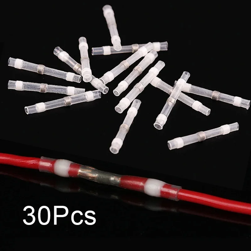 30 stücke Schrumpf Schlauch Solder Ring Terminal Isolierung Wasserdichte Verdrahtung Terminal Draht Docking Schrumpf Schnell Terminal Image