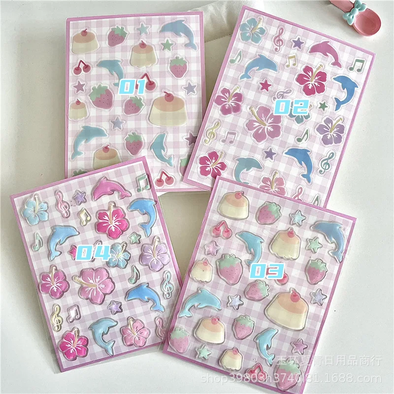 Koreanische Version des einfachen Delphin-Tropfenkleber-Aufklebers im Ins-Stil, hochwertiges Handbuch, Dekoration, niedlicher Goo-Kartenaufkleber Image