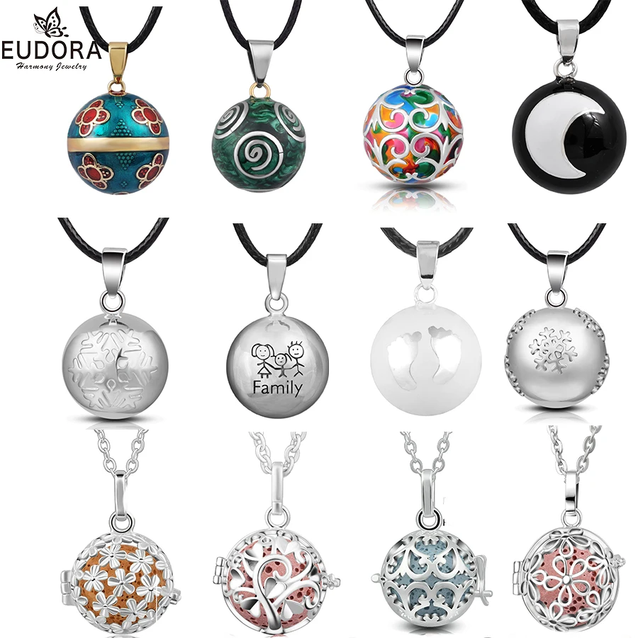 Engelsrufer Halskette Geschenk Harmonie Glockenspiel Ball Mexikanisches Bola Medaillon Käfig Anhänger Schwangerschaft Geräusche Kugel Anhänger für schwangere Frauen Image