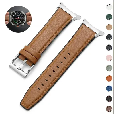 Leather Silicone Hybrid strap for Samsung Galaxy Ultra(2025) Watch 8 40/44mm Smartwatch Band for Galaxy Watch Ultra 47mm 8Class
