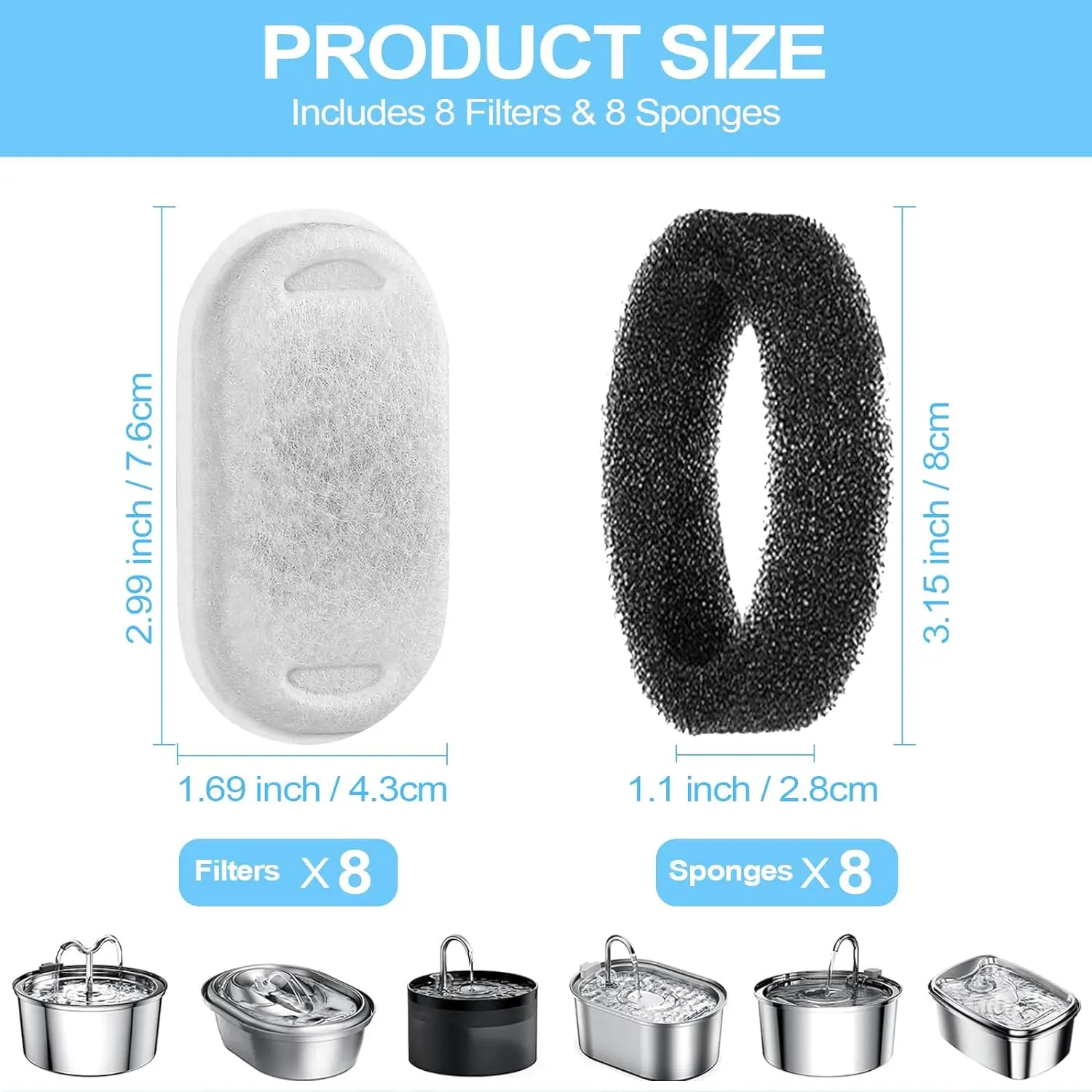 6/12/30 stücke Pet Wasser Dispenser Filter Katze Wasser Brunnen Filter Trinkbrunnen Filter Zyklus Filterung Leicht Zu Reinigen Image