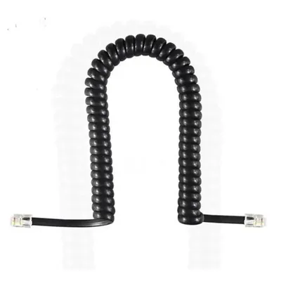 6.5FT RJ12 4P4C Male to Male Telephone Handset Cable Extension Cord Curly Coil Line Cable Wire Up to 2M Coiled Telephone Line