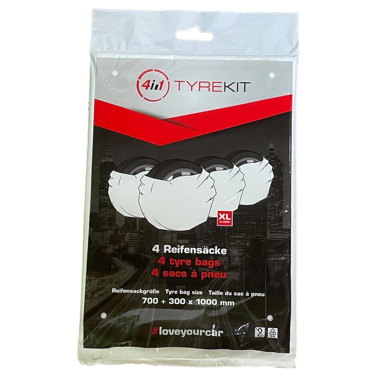 VEPATIM 8 TYRE KIT Reifensäcke Set 700+300x1000mm bis 20" Räder in Beutel verpackt Image
