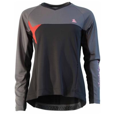 Zimtstern - Women's Bulletz Shirt L/S - Radtrikot Gr L grau/schwarz Image