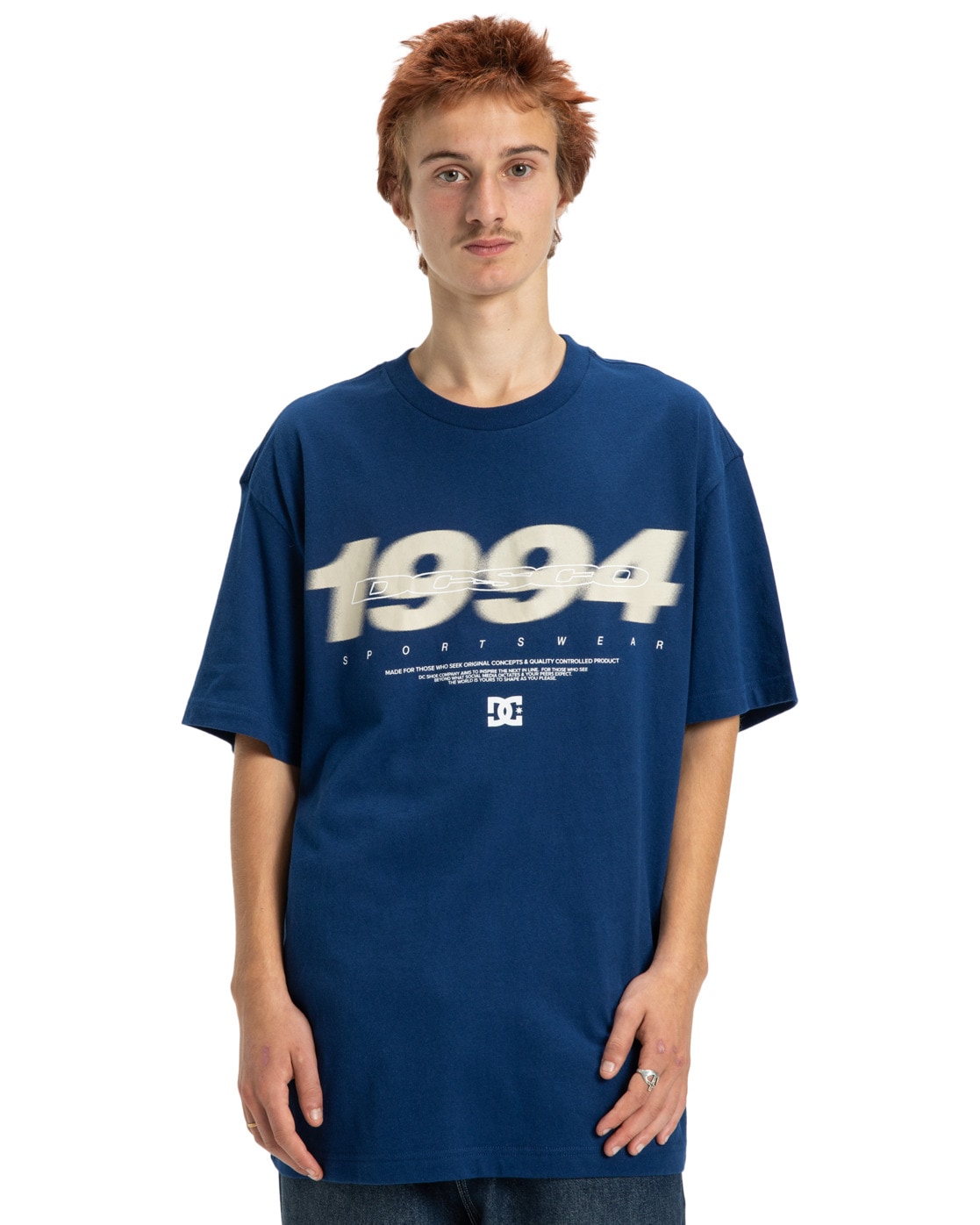T-Shirt DC SHOES "Blurry Years", Herren, Gr. XS, blau (estate blau), Obermaterial: 75% Walkfrottier, 25% Walkfrottier;, Shirts T-Shirt