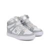 Sneaker DC SHOES "Pure High-Top Ev", Kinder, Gr. 11(28), bunt (weiß, silber), 51.5% Leder, 45.8% Synthetikmaterial, 2.7% Polyester, Schuhe