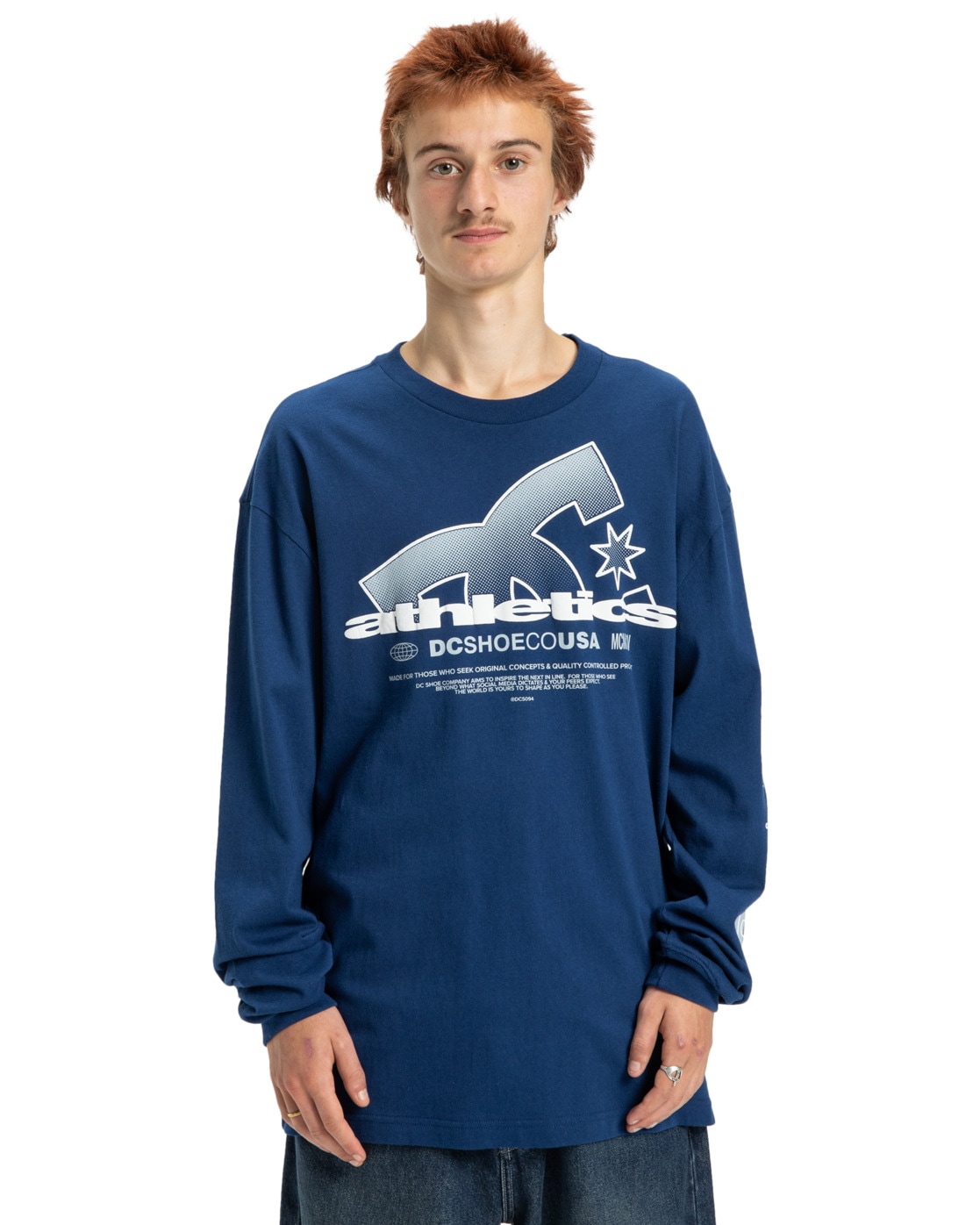 Langarmshirt DC SHOES "Slathletic Hls", Herren, Gr. XL, blau (estate blau), Obermaterial: 75% Baumwolle, 25% Baumwolle;, Shirts Langarmshirt