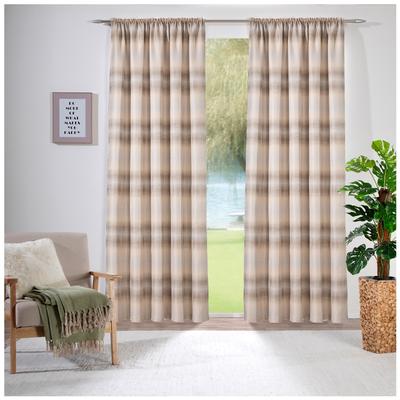 Vorhang WECKBRODT "Kilian", beige (beige, taupe), B:140cm H:175cm, Polyester, Gardinen, Gardine, Store, Dekoschal, blickdicht Image