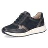 Keilsneaker CAPRICE, Damen, Gr. 41, blau (dunkelblau kombiniert), Leder, sportlich, Schuhe, Freizeitschuh, Halbschuh, Schürer mit Besatz in Metallicoptik