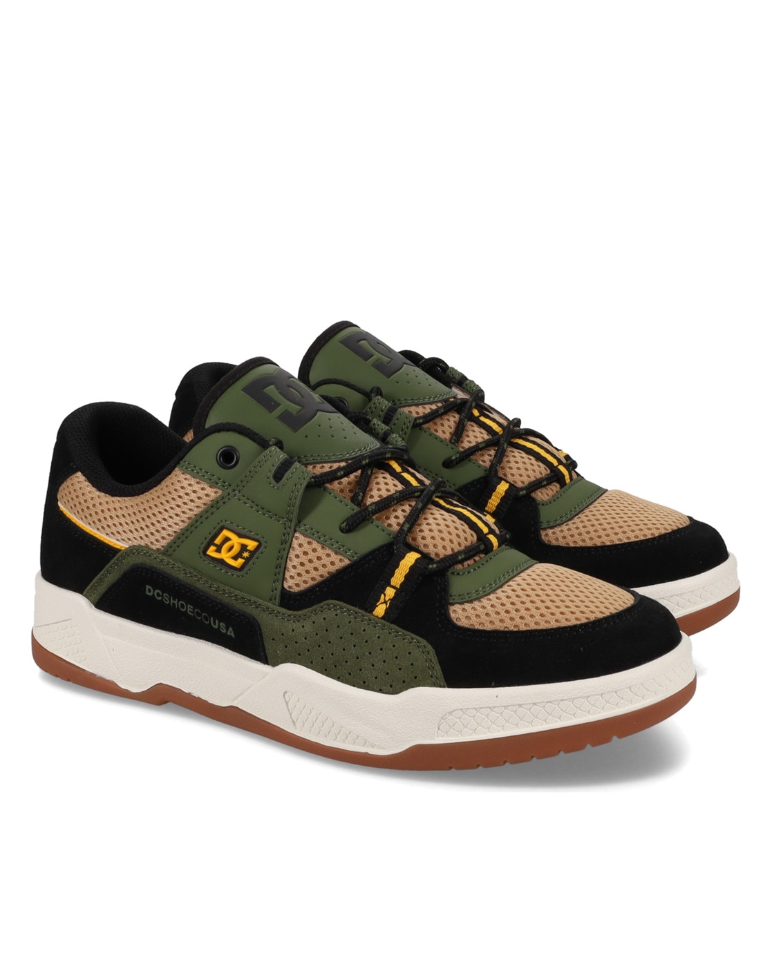 Sneaker DC SHOES "Construct", Herren, Gr. 7(39), grün (braun, olive), 54.6% Leder, 20.9% Synthetikmaterial, 25.5% Polyester, Schuhe Sneaker