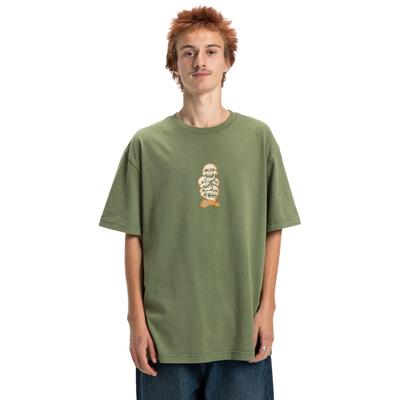 T-Shirt DC SHOES "Laugh Stack", Herren, Gr. XXL, grün (bronze grün), 75% Baumwolle, 25% Baumwolle, Kurzarm, Shirts Image