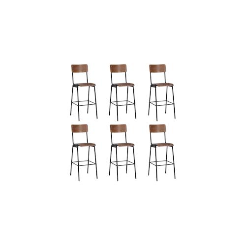 vidaXL Barhocker 6 Stk. Massives Sperrholz Stahl