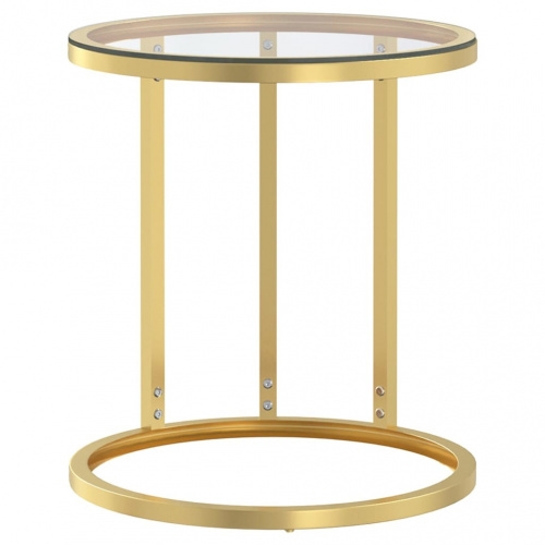Beistelltisch Hartglas V3 | vidaXL : Farbe - Gold und Transparent Image