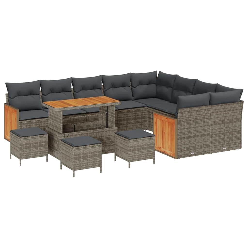 vidaXL Garten-Sofa-Set 13 pcs Grau, Dunkelgrau 110 x 55 x 71 cm Image