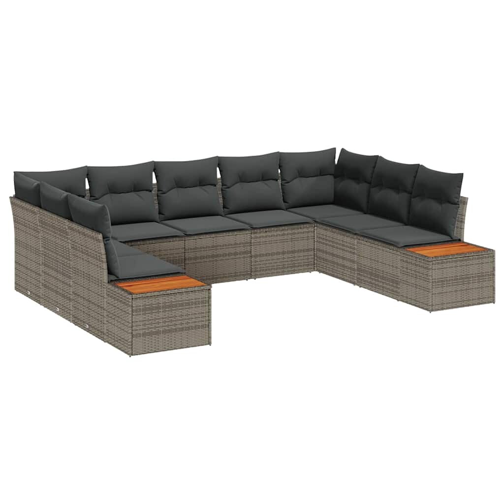 vidaXL Garten-Sofa-Set 5 pcs Grau 289 x 209 x 85 cm Poly Rattan Image