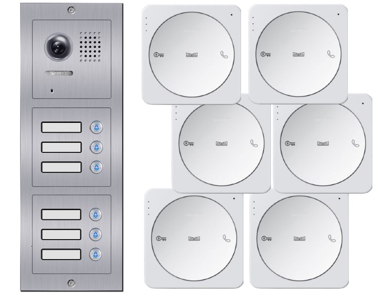 XD61A+ XD4A Audio Türsprechanlage Gegensprechanlage 6-Familienhaus 2Draht Bus-Technik Türklingel