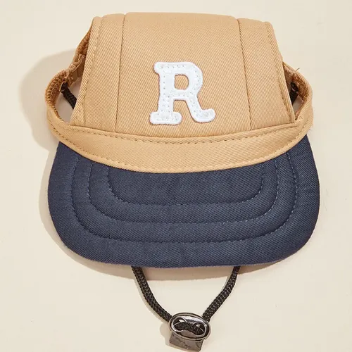 Casquette de Baseball pour animaux de compagnie, avec trous d'oreille, chapeau de soleil respirant et réglable, lettre de couleur unie, visière pour chien, fournitures de voyage pour animaux de