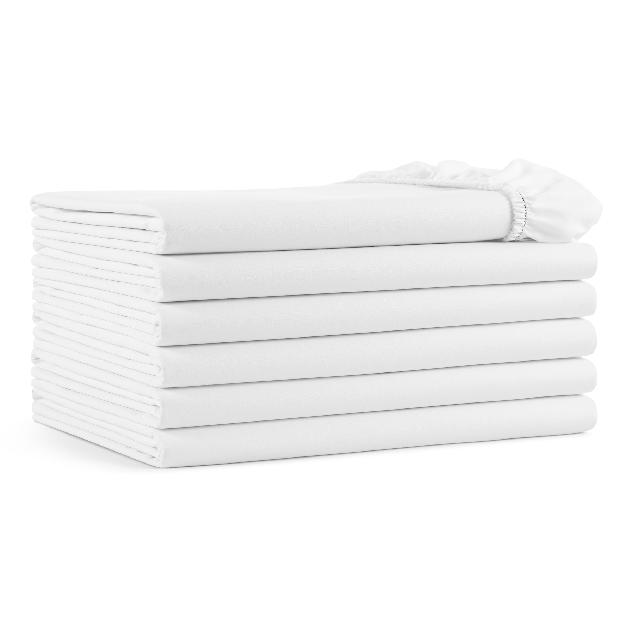 Host & Home Cotton Sateen Fitted Bed Sheets (6 Pack), White, Queen (P-T300-608012)