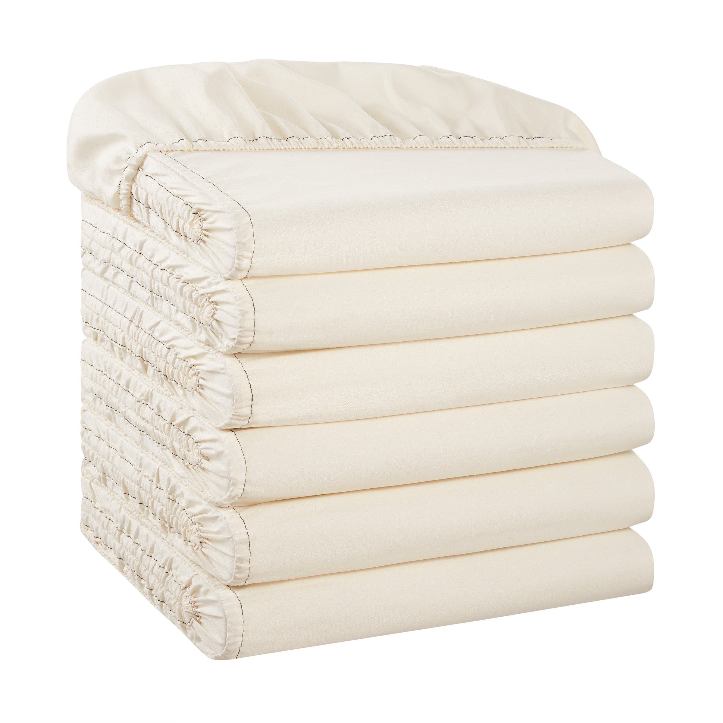 Host & Home Microfiber Fitted Sheet Twin XL Ivory (6/Pack) (P-MFS-398012-IV)