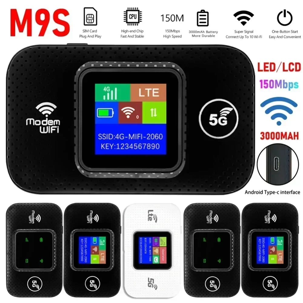 4G/5G Mobile WIFI Router 150Mbps 4G LTE Wireless Router Mit Sim Karte Slot tragbare Tasche MiFi Modem Auto Mobile Wifi Hotspot Image