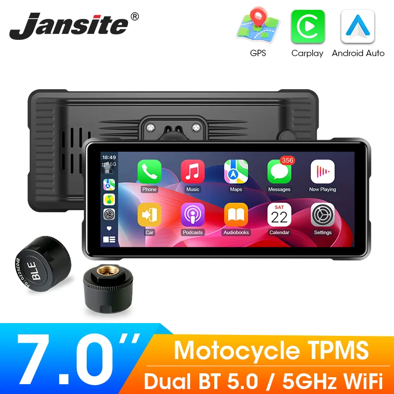 Srnubi 7 "Motorrad GPS Navigation Drahtlose CarPlay Android Auto Recorder Multimedia IP67 Wasserdichte Bildschirm Moto Zubehör Image