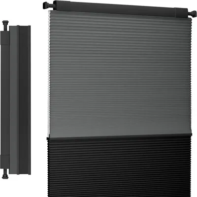 Factory Customized Double Layer Fabric Easy To Install No Tools No Drill Manual Cordless Honeycomb Cellular Blinds For Windows