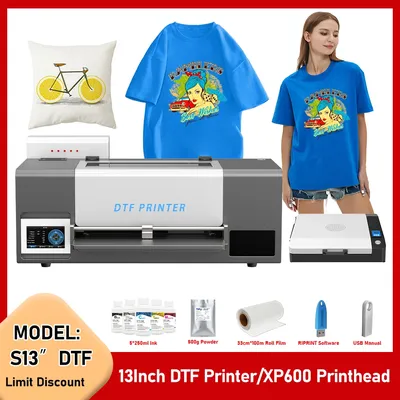 13Inch Direct to Film Printer for Epson XP600 Printhead A3 DTF Printer with Powder Shaker for Clothes T-shirt Printing Machine