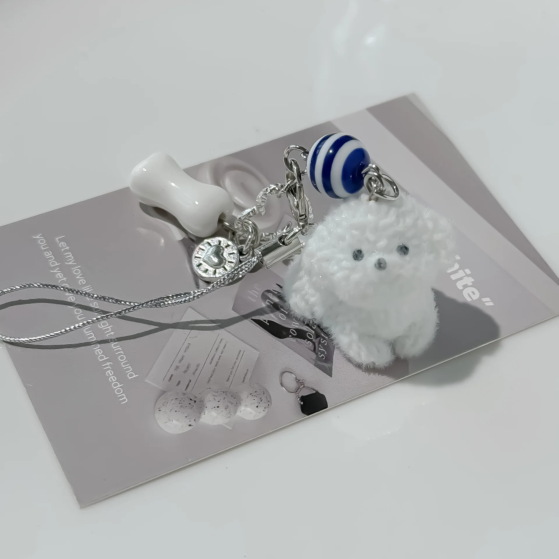 Plüsch Hund Koreanischen Stil Lanyard Cartoon Kawaii Tier Telefon Gurt Für iPhone Fall Schul Dekoration Handy Anhänger ﻿ Image