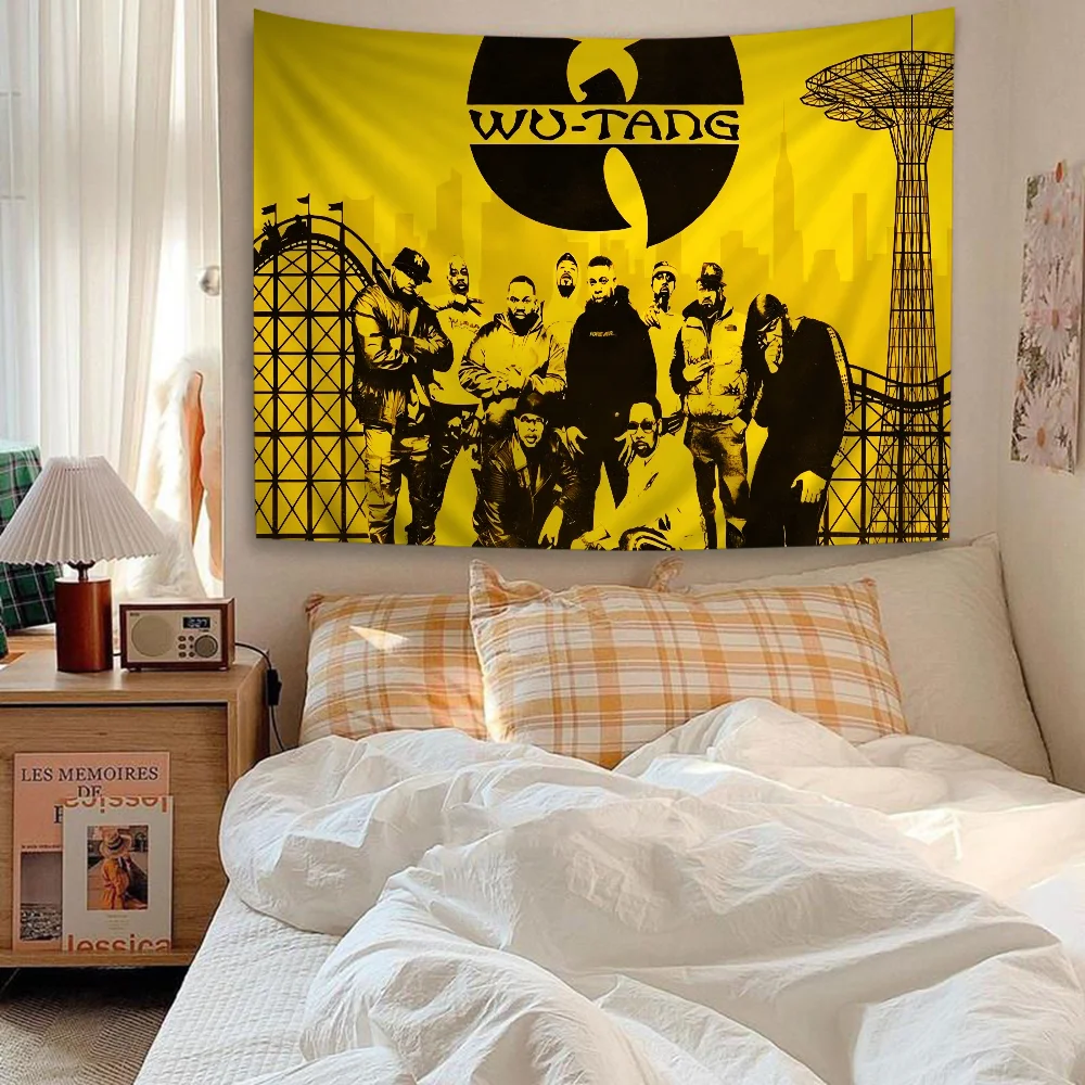 Sänger W-WU-T--TANG Anime Bunter Wandteppich Wandbehang Hippie Blumen Wandteppiche Wohnheim Dekor Wandkunst Dekor