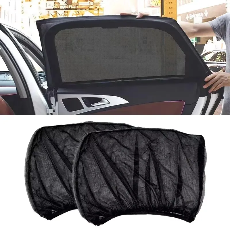 2PCS Limousine/SUV Auto Sonnenschutz Styling Zubehör Auto UV Schützen Vorhang Seite Fenster Sonnenschirm Mesh Sonnenblende schutz Filme Image