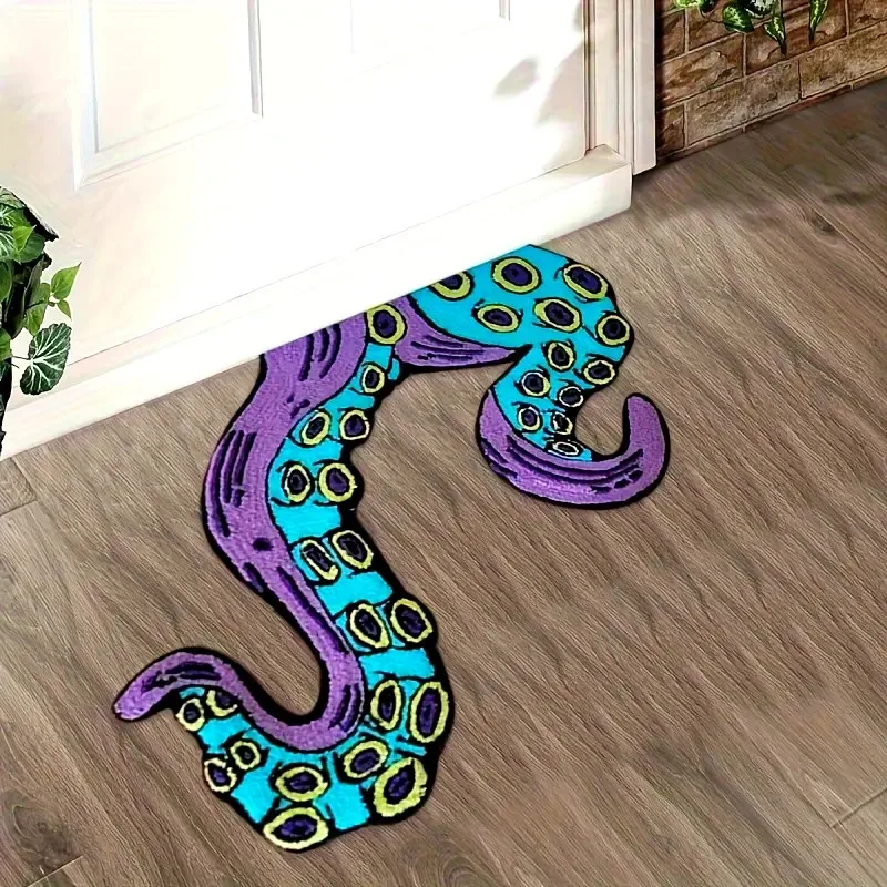 VIKAMA Home Wohnzimmer Eingangsmatte Octopus Home Schlafzimmer Dekoration Wohnzimmer Badezimmer Küche Bodenmatte Anti-Rutsch-Fußmatte Image