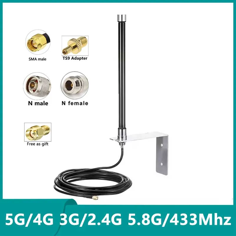 1PCS FRP 2.4G 5.8G 5G 4G 3G LTE GSM 433Mhz Lora Helium Miner Antenna Dual Band Omni WiFi Esterna Impermeabile Fiberglss Antenna