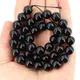 Perline di pietra tormalina nera naturale perline sparse rotonde per la creazione di gioielli accessori per collane braccialetto fai da te 4/6/8/10/12MM 15"