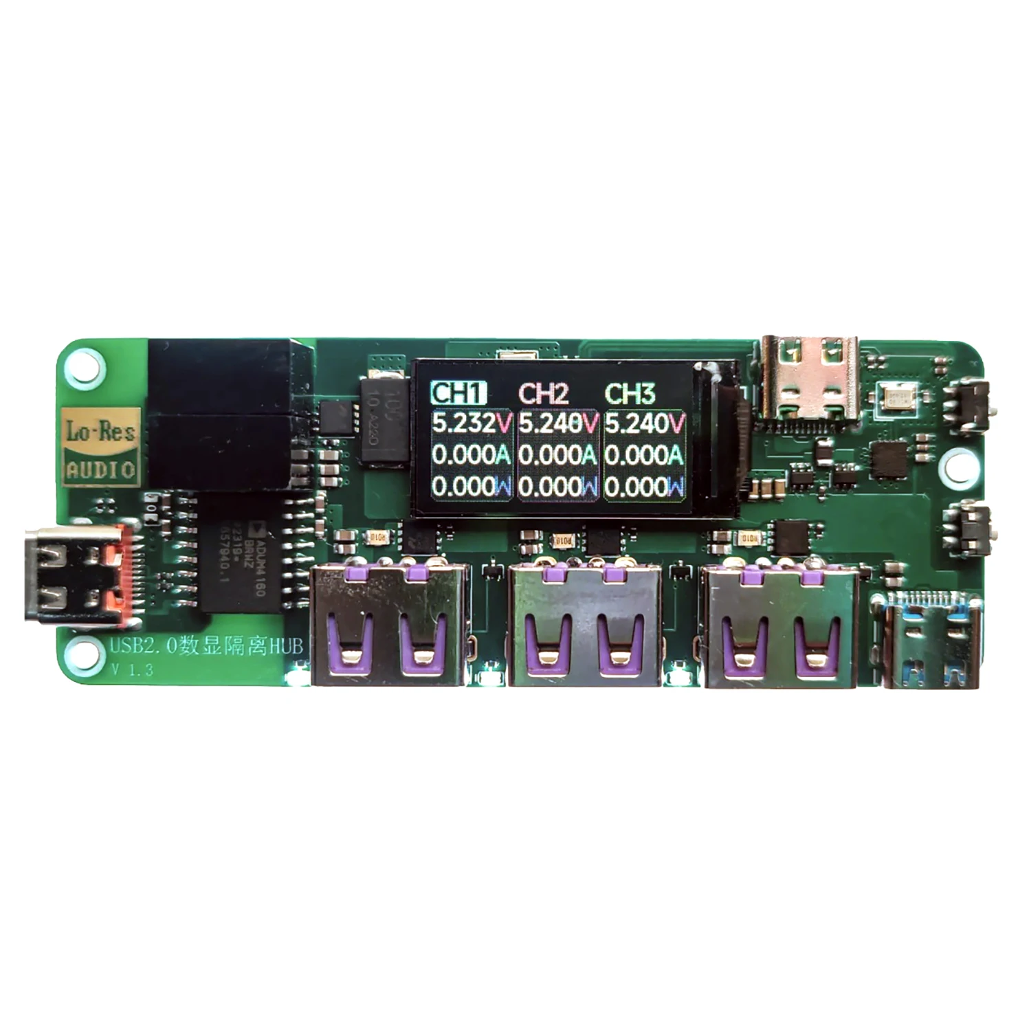 ADUM4160 USB 2.0 digitaler Isolations-HUB, LCD-Display, signalisolierter USB-Typ-C-Monitor, Spannung/Begrenzung, Stromisolator schützt Image